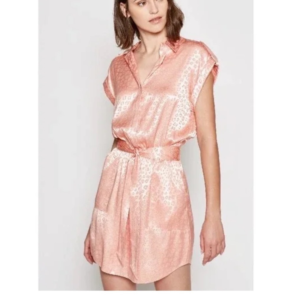 Joie Daran leopard pink mini shirt dress